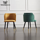 Modern Formal Dinning Chairs Creative Solid Wood Makeup Chair European Fabric Office Meeting Office Shop Chair Furniture