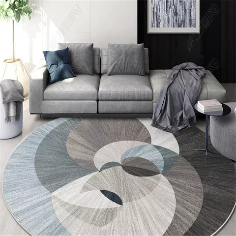 Nordic Geometric Round Carpets For Living Room Rug Big Size Decoration Office Hotel Home Carpet INS Popular Bedroom Floor Mat