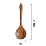 Natural Wood Tableware Fork Bamboo Kitchen Cooking Dining Soup Tea Honey Coffee Utensil Tools Soup-Teaspoon Skimmer Tableware