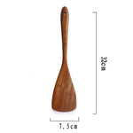 Natural Wood Tableware Fork Bamboo Kitchen Cooking Dining Soup Tea Honey Coffee Utensil Tools Soup-Teaspoon Skimmer Tableware