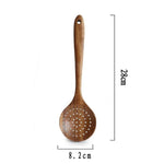 Natural Wood Tableware Fork Bamboo Kitchen Cooking Dining Soup Tea Honey Coffee Utensil Tools Soup-Teaspoon Skimmer Tableware