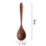 Natural Wood Tableware Fork Bamboo Kitchen Cooking Dining Soup Tea Honey Coffee Utensil Tools Soup-Teaspoon Skimmer Tableware