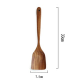 Natural Wood Tableware Fork Bamboo Kitchen Cooking Dining Soup Tea Honey Coffee Utensil Tools Soup-Teaspoon Skimmer Tableware