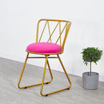 Luxury Golden Iron Dining Chair Creative Bow Backchair Restaurant Pink Dressing Stools Livingroom Chairs