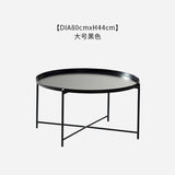 Wrought Iron Coffee Table Combination Modern Living Room Nordic Tea Table Creative Metal Round Table Desk Removeable Desktop