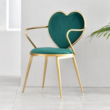 Modern fashion white dining chairs furniture for dining rooms Nordic gold makeup pink metal chair with heart back dropshipping