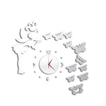 Creative 3D Wall Clocks Quartz Acrylic Wall Clock Mirror Fairy Sticker Kids Decor Watch Home Living Room Decoration