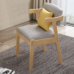 Home Dining Chair Fabric Cushion Side Chairs Modern Kitchen Wood Frame Chairs with Soft Seat Household Dining Side Chair