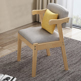 Home Dining Chair Fabric Cushion Side Chairs Modern Kitchen Wood Frame Chairs with Soft Seat Household Dining Side Chair