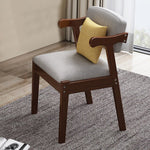 Home Dining Chair Fabric Cushion Side Chairs Modern Kitchen Wood Frame Chairs with Soft Seat Household Dining Side Chair