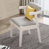 Home Dining Chair Fabric Cushion Side Chairs Modern Kitchen Wood Frame Chairs with Soft Seat Household Dining Side Chair