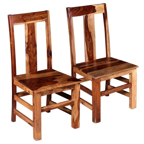 VidaXL 2 Pcs Morden Dining Chairs Durable And Sturdy Solid Sheesham Wood Material Dining Chairs With High Backrests V3