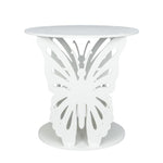 Simple Round Butterfly Pattern Side Table White simple and fashionable round side table coffee table a flower stand