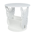 Simple Round Butterfly Pattern Side Table White simple and fashionable round side table coffee table a flower stand