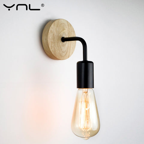 Wood Industrial Loft Wall Lamp Vintage Retro Decor Wall Light Fixtures For Living Room Home Indoor Sconces Lighting Decorative