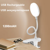 LED Table Lamp Touch On/off Switch 3 Modes Clip Desk Lamp 7000K Eye Protection Desk Light Dimmer Rechargeable USB Led Table Lamp