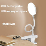 LED Table Lamp Touch On/off Switch 3 Modes Clip Desk Lamp 7000K Eye Protection Desk Light Dimmer Rechargeable USB Led Table Lamp