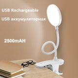 LED Table Lamp Touch On/off Switch 3 Modes Clip Desk Lamp 7000K Eye Protection Desk Light Dimmer Rechargeable USB Led Table Lamp