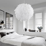 220V Modern Pendant Ceiling Lamp Feather Ceiling Droplight Bedroom Study Room Decoration Creative Chandelier Hanging Lamp