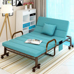 Folding Bed Chair for Home Office Hospital Relaxing Sleeping Accompany Portable Bed Lazy Lounge Chair Sofa with Wheels