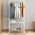 Multifunctional Coat Rack Floor Standing Clothes Hanging Storage Shelf Clothes Hanger Racks Simple Metal Iron Bedroom Furniture