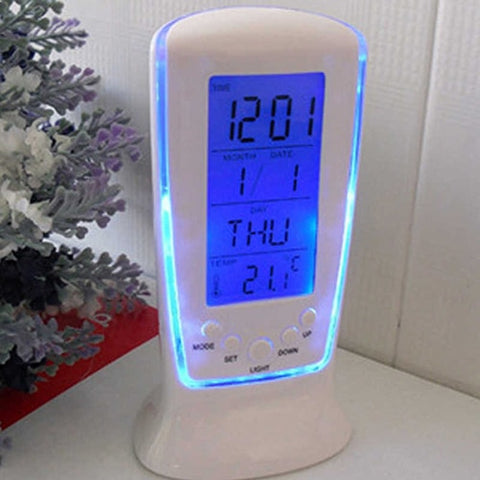 LED Digital LCD Alarm clock calendar thermometer with Blue Backlight Desk Clock reloj despertador Multifunction Digital Clock