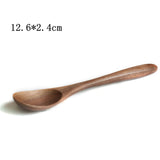 Vacclo Black Walnut Spoons Wooden Eco-friendly Japanese Style Coffee Stir Long Scoop Large Soup Rice Spoon Kitchen Tableware