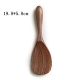 Vacclo Black Walnut Spoons Wooden Eco-friendly Japanese Style Coffee Stir Long Scoop Large Soup Rice Spoon Kitchen Tableware