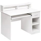 Computer Desk Office Home Furniture Writing Desk With Hutch And Keyboard Tray Adjustable Shelf