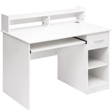 Computer Desk Office Home Furniture Writing Desk With Hutch And Keyboard Tray Adjustable Shelf