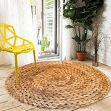 Round Carpet Mat Chemical Fiber Modern Living Room Bedroom Carpet Floor coffee table Rug Anti-Skid cotton and linen woven Decor