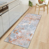 Zeegle Long Floor Mat Carpet for Living Room Marble Printed Entrance Doormat Kitchen Bathroom Anti-slip Rug Polyester Carpet