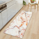 Zeegle Long Floor Mat Carpet for Living Room Marble Printed Entrance Doormat Kitchen Bathroom Anti-slip Rug Polyester Carpet