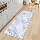 Zeegle Long Floor Mat Carpet for Living Room Marble Printed Entrance Doormat Kitchen Bathroom Anti-slip Rug Polyester Carpet