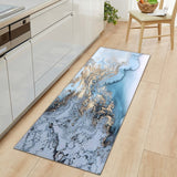 Zeegle Long Floor Mat Carpet for Living Room Marble Printed Entrance Doormat Kitchen Bathroom Anti-slip Rug Polyester Carpet