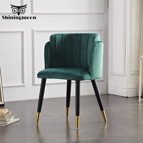 Nordic Iron Metal Soft Velvet Dining Chair Home Dresser Wedding Feast Dinner Bar Coffee Sofa Stool Modern Dining Room Chairs