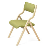 Foldable Household Modern Simple Dining Chair with Backrest Wooden Study Chair Free Installation Washable Coffee Shop Chair