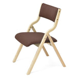 Foldable Household Modern Simple Dining Chair with Backrest Wooden Study Chair Free Installation Washable Coffee Shop Chair