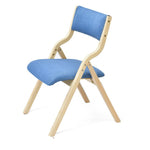 Foldable Household Modern Simple Dining Chair with Backrest Wooden Study Chair Free Installation Washable Coffee Shop Chair