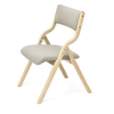 Foldable Household Modern Simple Dining Chair with Backrest Wooden Study Chair Free Installation Washable Coffee Shop Chair