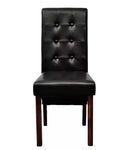 New Leather Chairs for Dining Room VidaXL 2 Pcs Black Dining Chairs Rounded Backs Comfortable Relax Living Room Chair Seat