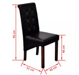 New Leather Chairs for Dining Room VidaXL 2 Pcs Black Dining Chairs Rounded Backs Comfortable Relax Living Room Chair Seat