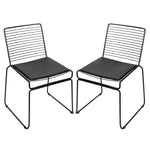 2pcs Simple Nordic Style White/Black Chair iron wire chair hollow back gold dining chair Complimentary cushion