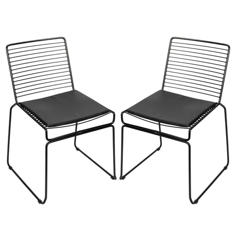 2pcs Simple Nordic Style White/Black Chair iron wire chair hollow back gold dining chair Complimentary cushion