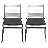 2pcs Simple Nordic Style White/Black Chair iron wire chair hollow back gold dining chair Complimentary cushion