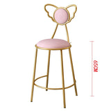 Golden Nordic Dining Chair Angel Wings Backrest Chair Simple Iron Stool Make Up Dressing Chair for Home Shop Coffee Chairs