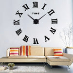 1Piece New Clock Watch Wall Clocks Horloge 3d Diy Acrylic Mirror Stickers Home Decoration Living Room Quartz Needle