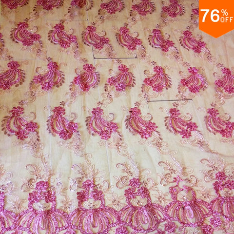 Full Lace fabric flowers french laces brocade african fabrics banana organza curtain textile wax furniture embroidery many color