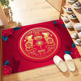 2020 New Year mascot Carpet Bathroom Mat Non Slip Eco-friendly Polyeste Door Way Carpet Home Decoration living room rug