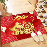 2020 New Year mascot Carpet Bathroom Mat Non Slip Eco-friendly Polyeste Door Way Carpet Home Decoration living room rug